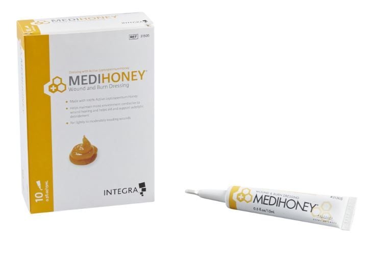 MEDIHONEY 31505 Wound and Burn Dressing Paste, 0.5 oz | Vitality Medical MEDIHONEY 31505 Wound and Burn Dressing Paste, 0.5 oz | Vitality Medical