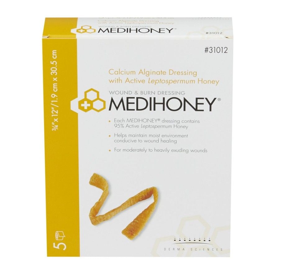 MEDIHONEY Calcium Alginate Dressing, Rope 3/4x12 Inch - 31012