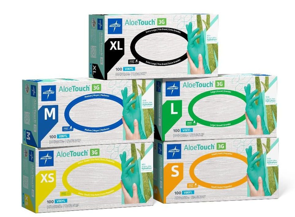 Medline AloeTouch 3G Synthetic Vinyl Exam Gloves