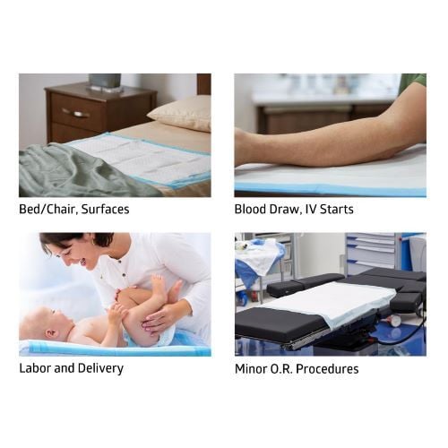 Multiple application and usage of Medline Deluxe Polymer-Filled Underpads