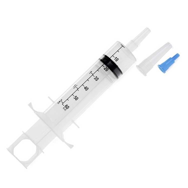 60 mL Flat Tip Thumb Ring Syringe with IV Pole Bag