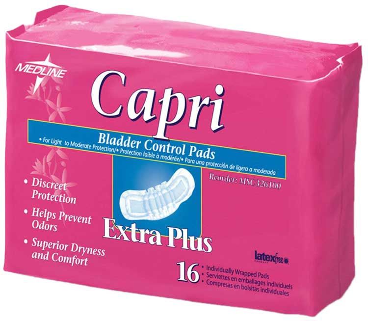MSC326100 Medline Capri Bladder Control Pads Extra Plus
