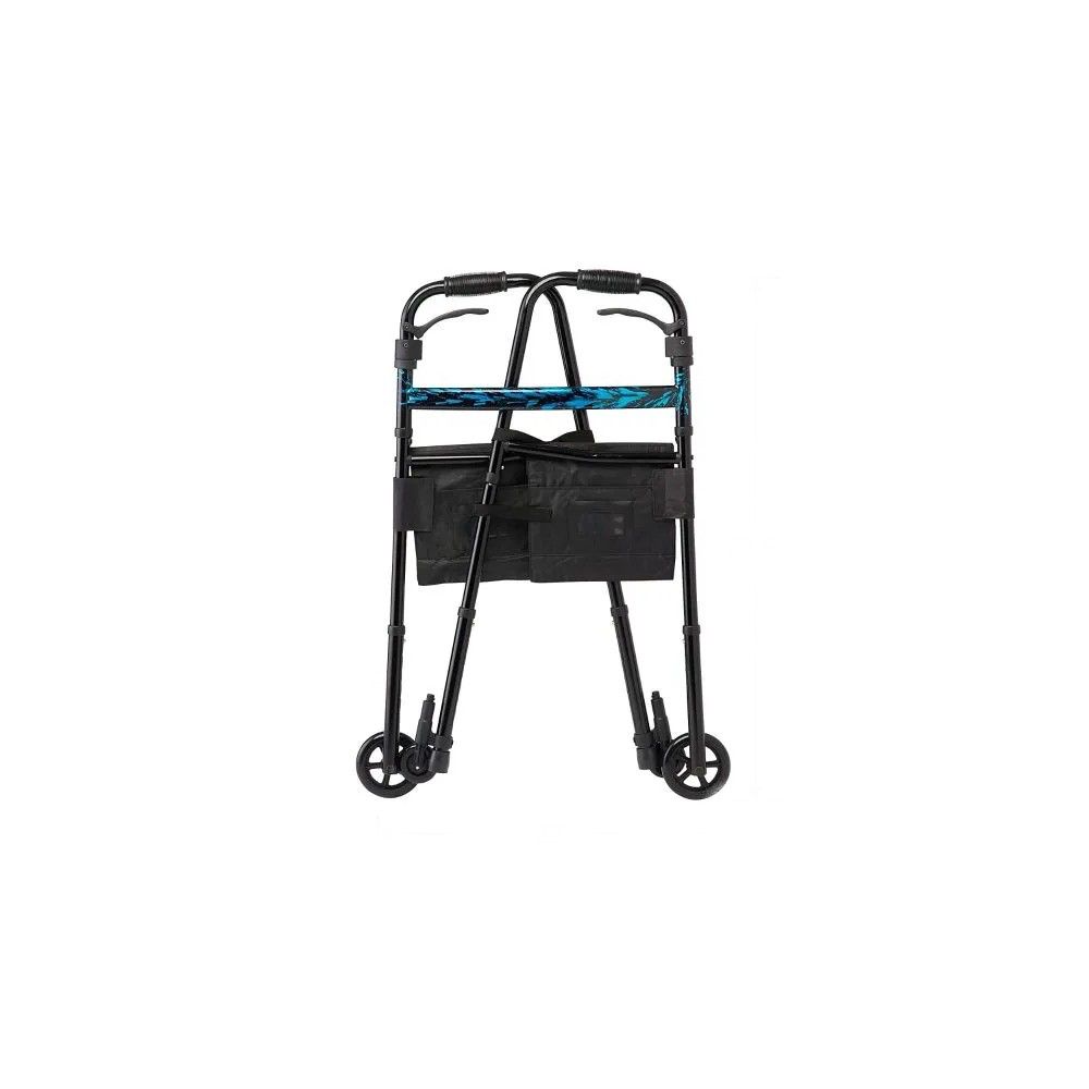 The Medline Folding Walker, folded up