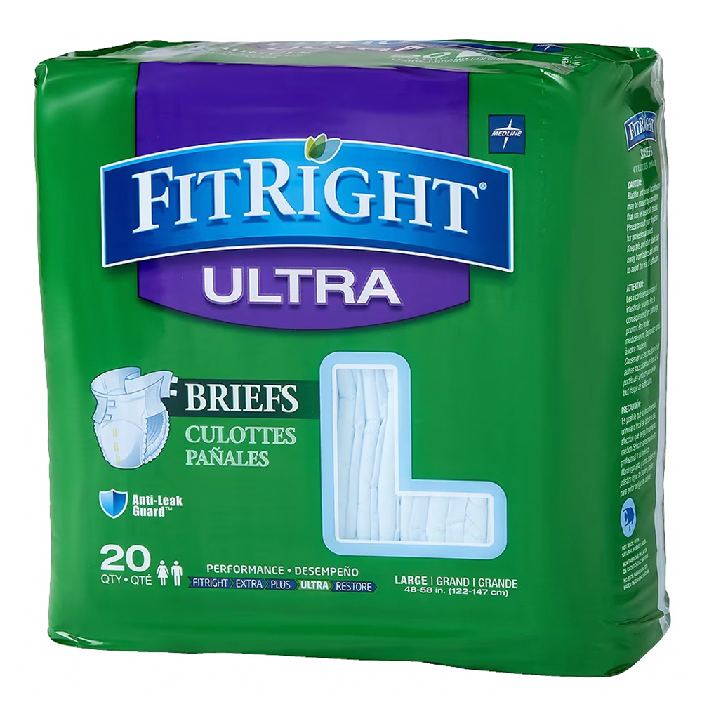 Ships Free] Medline FitRight Ultra Briefs w/Tabs, Heavy Absorbency