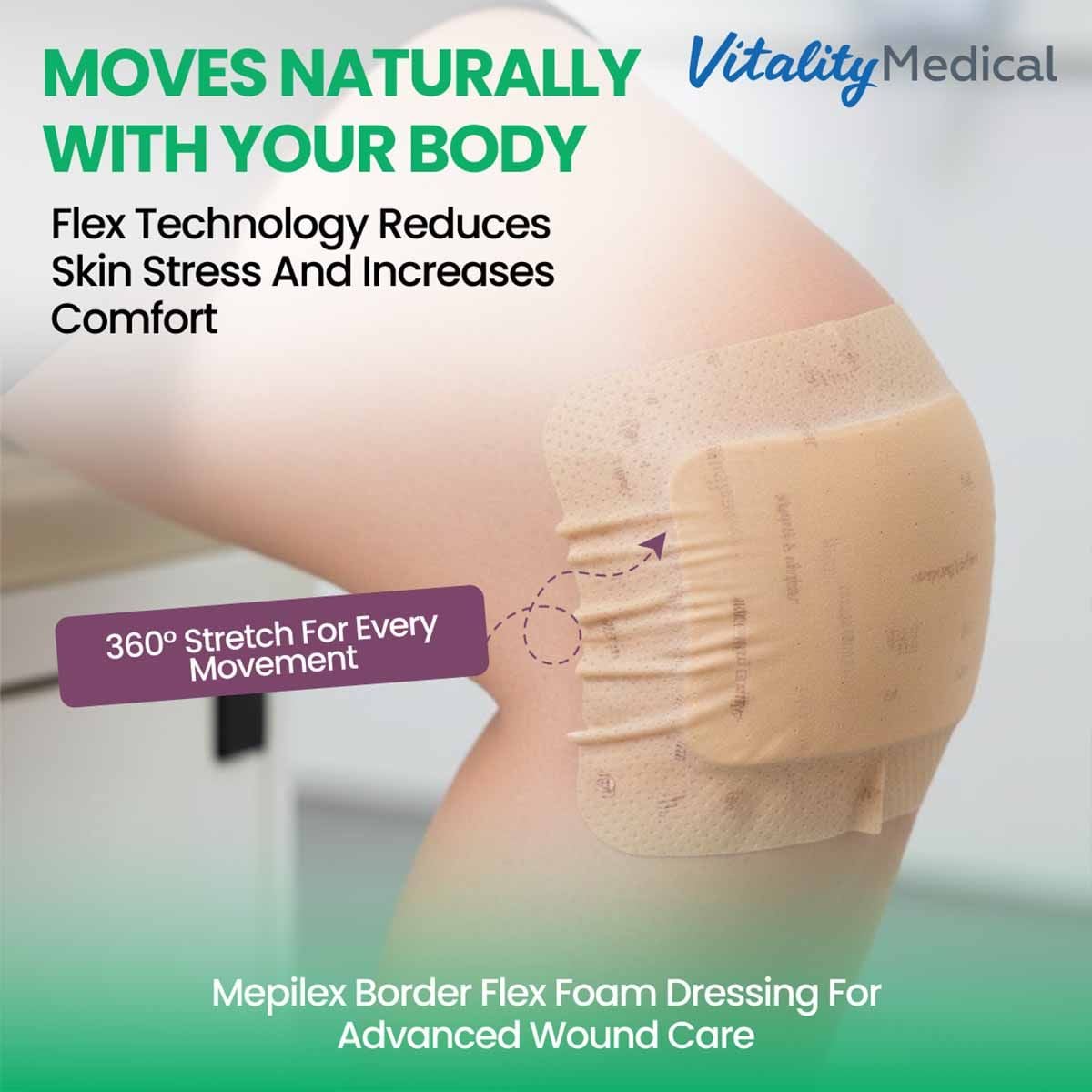 Image 3 of Mepilex Border Flex Foam Dressing for Advanced Wound Care