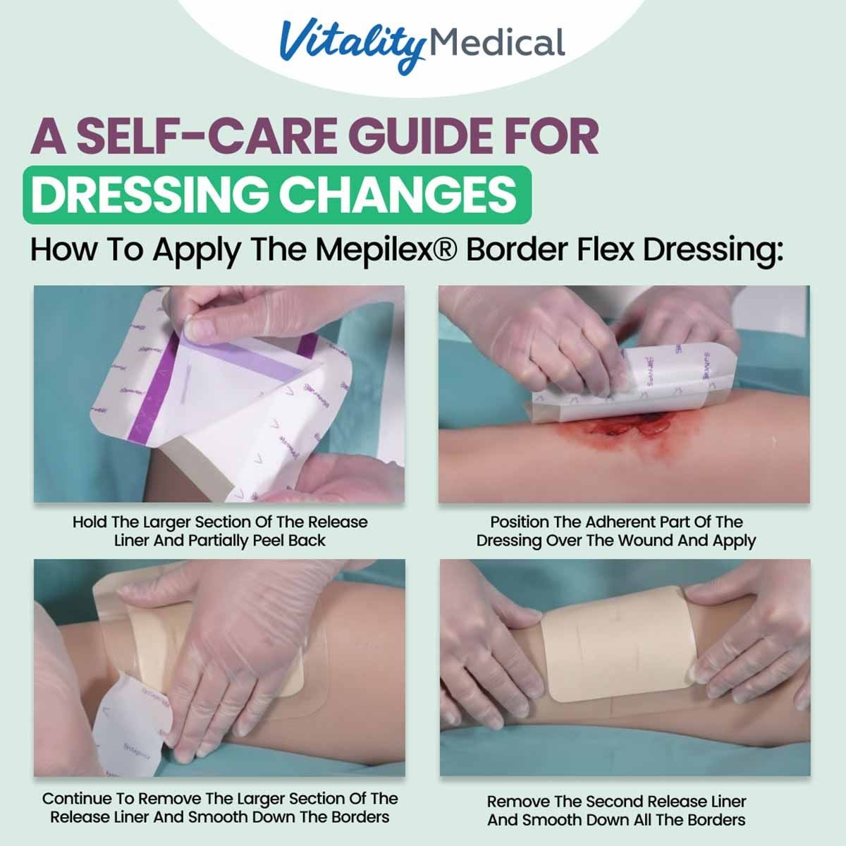 Image 6 of Mepilex Border Flex Foam Dressing for Advanced Wound Care