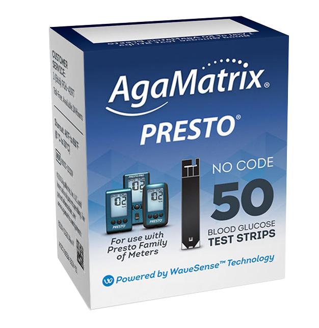 AgaMatrix Presto Test Strips Box of 50 - 8000-03329