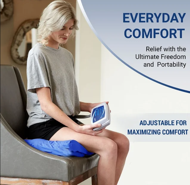 Woman Using the Cushion on a Chair