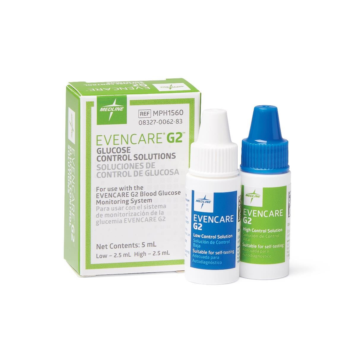 High and Low Control Solutions for All EvenCare G2 Meters, 2.5 mL Each (MPH1560Z)