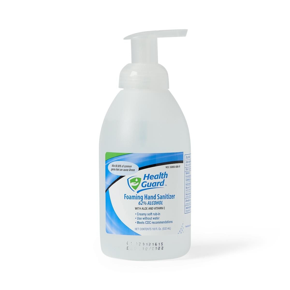 Medline HealthGuard 62% v/v Ethyl Alcohol Foaming Liquid Hand Sanitizers