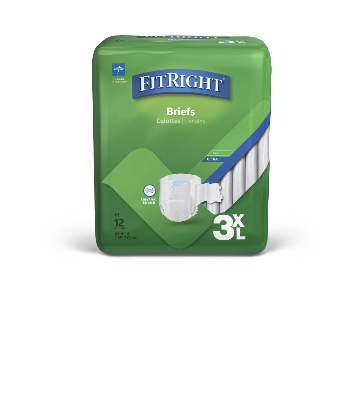 medline fitright xxxl cloth-like disposable briefs