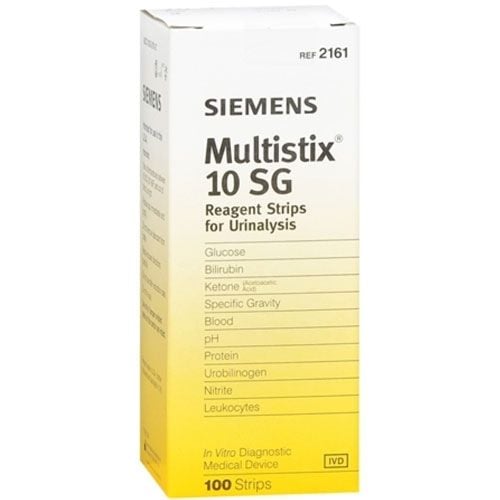 Multistix 10SG Urine Reagent Test Strips Box of 100 - 2161
