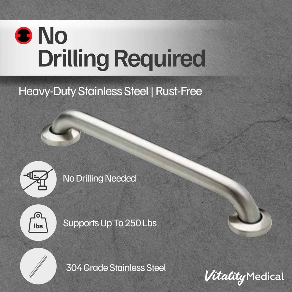 Image 2 of No Drilling Required Grab Bars - 1-1/2"