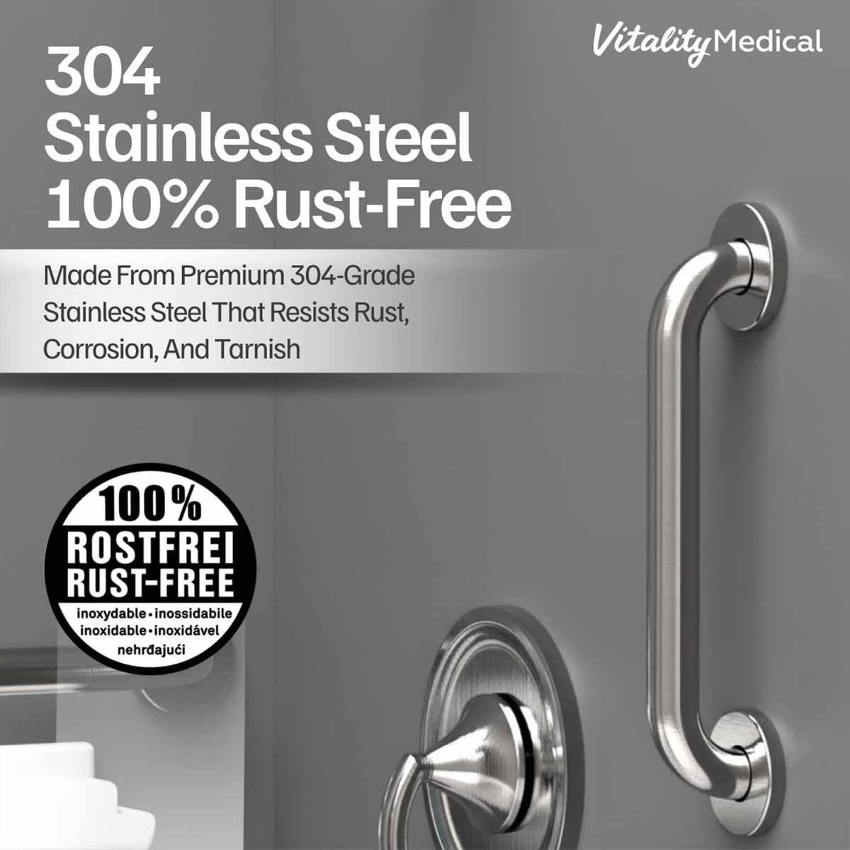 Image 3 of No Drilling Required Grab Bars - 1-1/2"