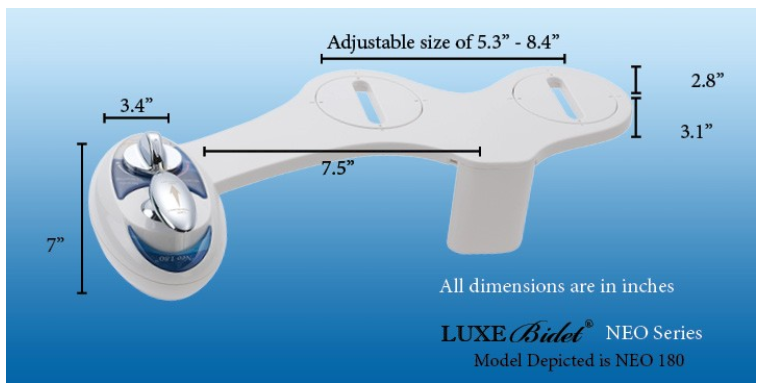 Image 10 of Luxe Neo 180 Self-Cleaning Dual Nozzle Non-Electric Bidet