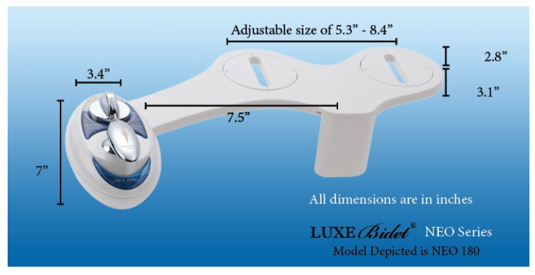 Image 8 of Luxe Neo320 Bidet with Self Cleaning Dual Nozzle - White (Hot or Cold Settings)