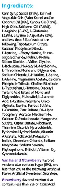 Neocate Junior with Prebiotics Ingredients