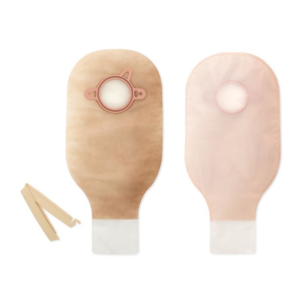 New Image Drainable Pouch, Beige and Transparent with closure