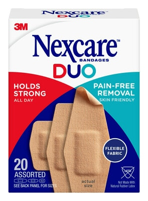 Nexcare DUO Bandages - 20 Assorted Sizes