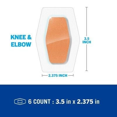 Knee & Elbow, 2.375 x 3.5 inches (6-count)