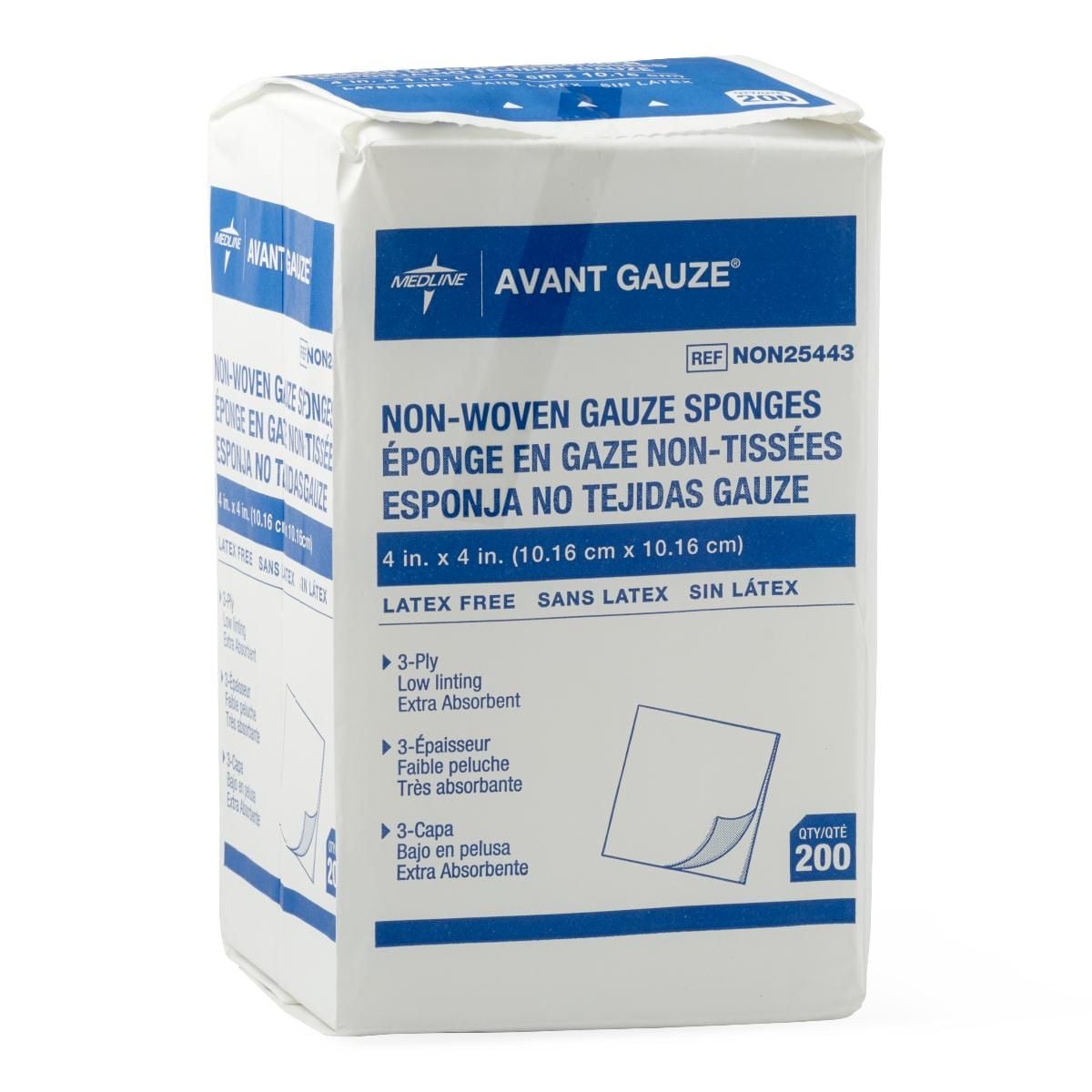 Avant 4 x 4 Inch Non Woven Gauze Sponges 3 Ply - NON25443
