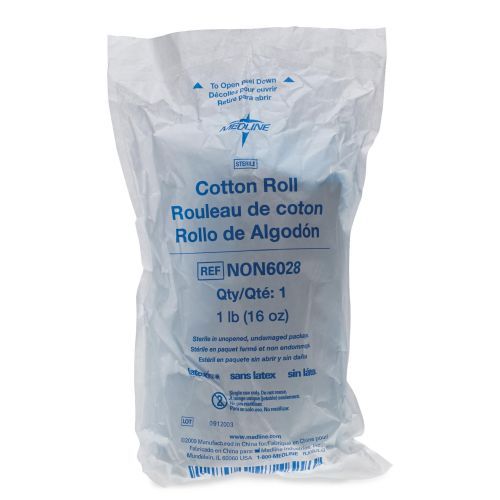Image 7 of Medline NON6028 Cotton Rolls 1 x 8.5 ft. | 1lb 6oz - Sterile