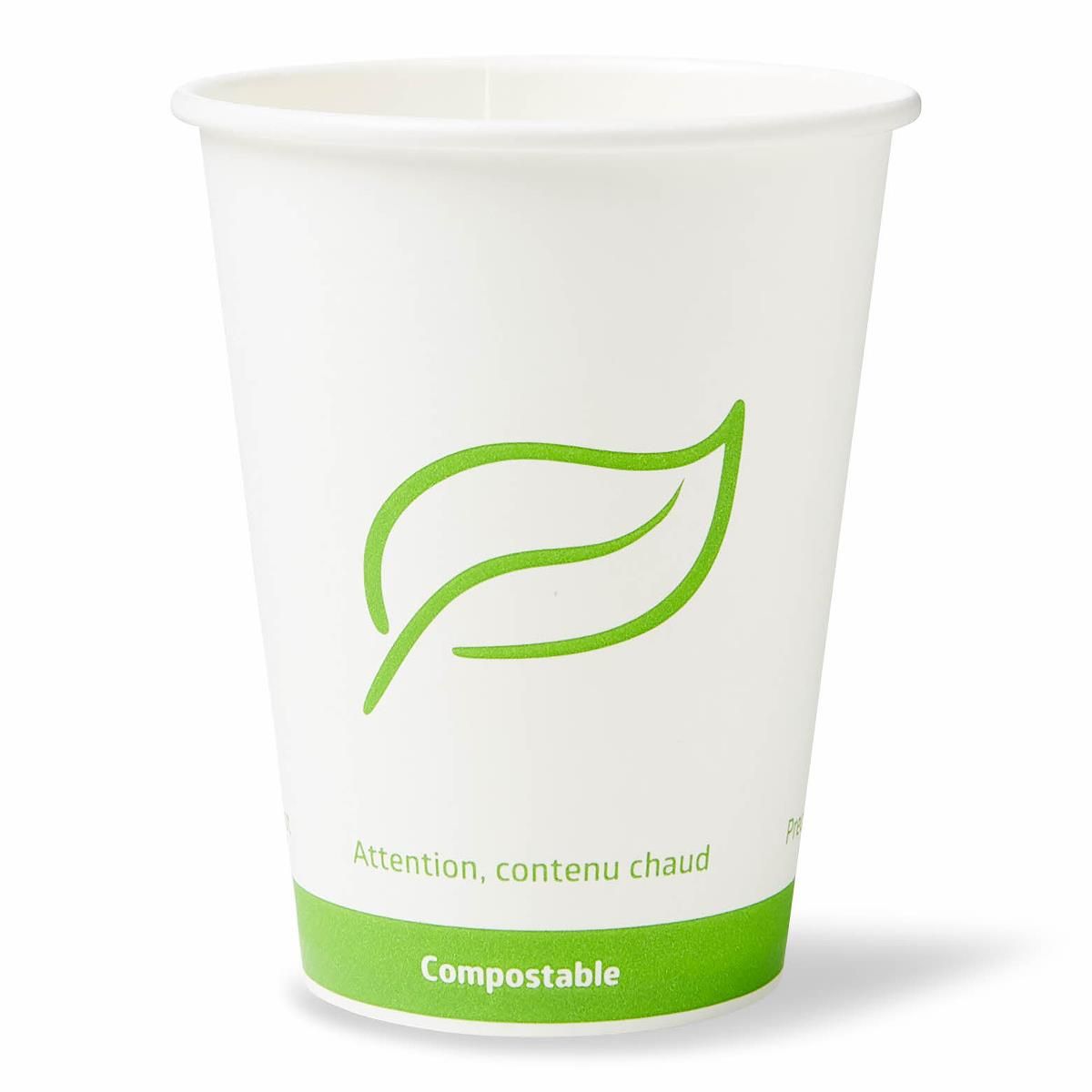 Medline Compostable Hot Drinking Cups, 8 oz. or 12 oz.