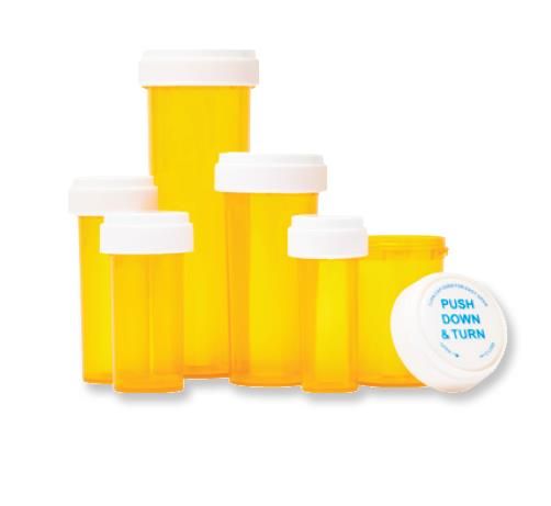 Medline Prescription Vials with Reversible Cap, 8 to 60 Dram