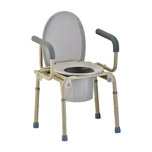 Nova Drop Down Commode Chair With Oval Lid and Plastic Standard Seat