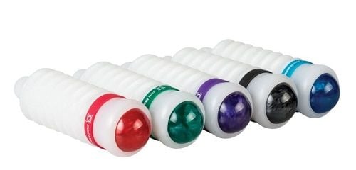 The Multi-Massage Rollers come in red, green, purple, black, and blue.