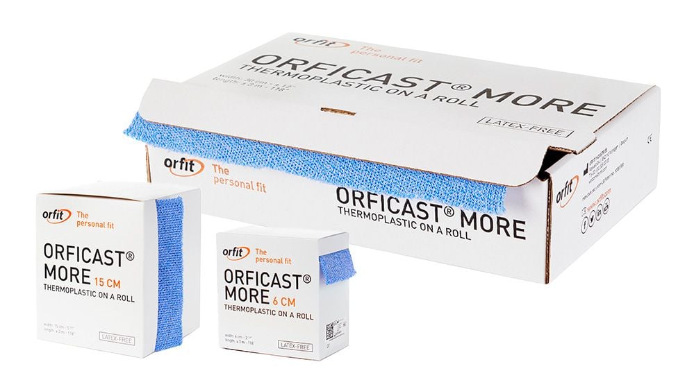 Three packages of blue Orficast tape