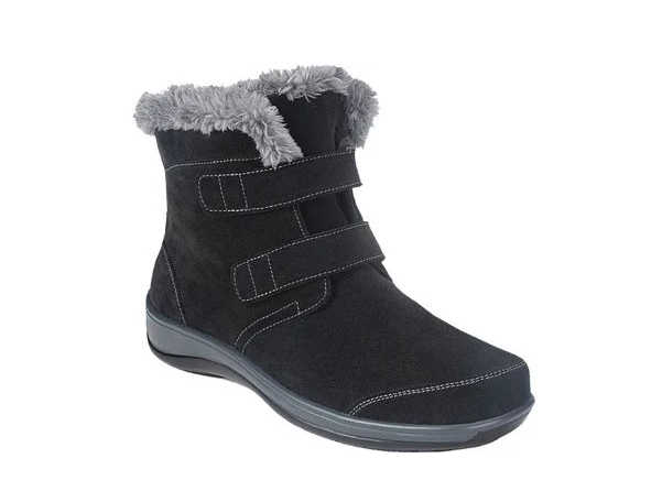 Florence Boots, Black Suede Leather