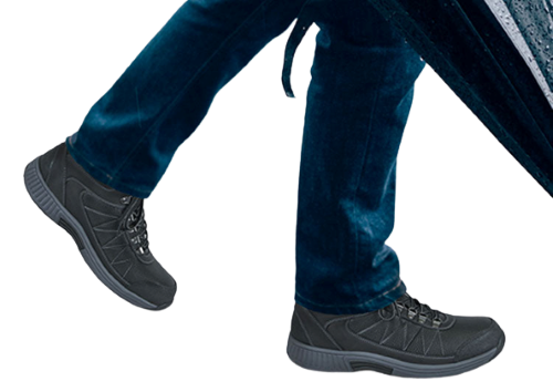 Feet Wearing Black Boots