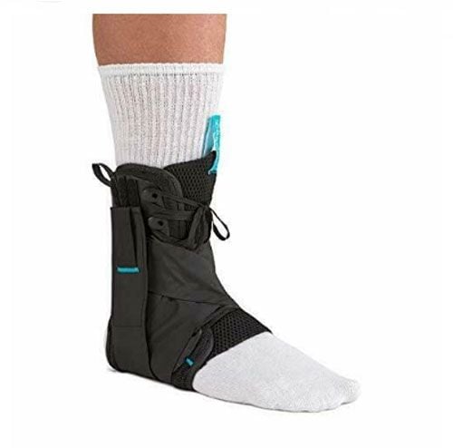 Ossur Formfit Ankle Brace with Figure 8 Straps In Use