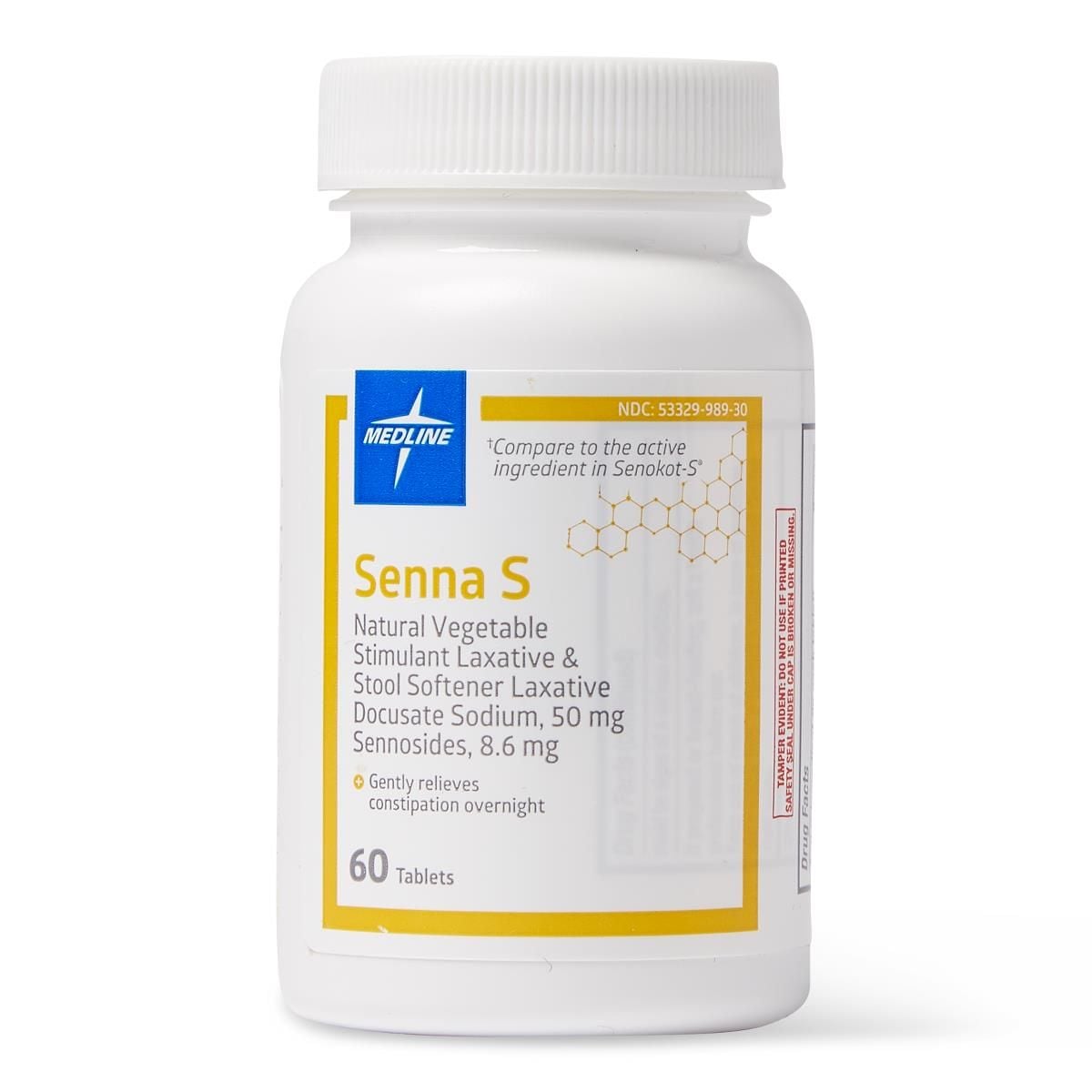 Medline Senna-S Laxative Tablets, 50 mg, 60 ct.