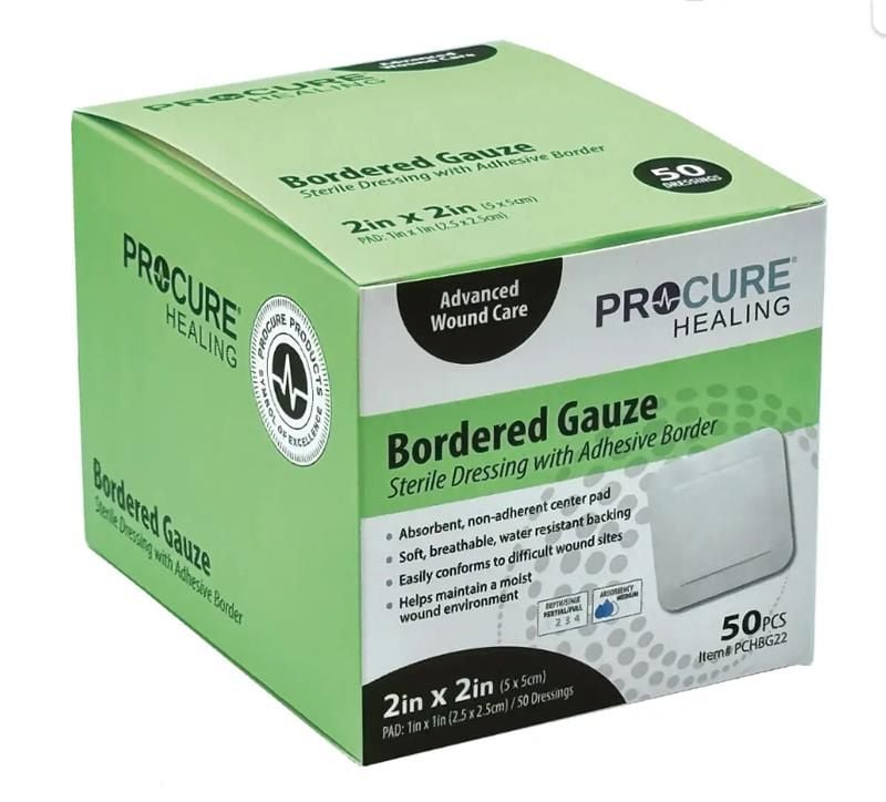 ProCure Adhesive Bordered Gauze Dressing - Several Sizes
