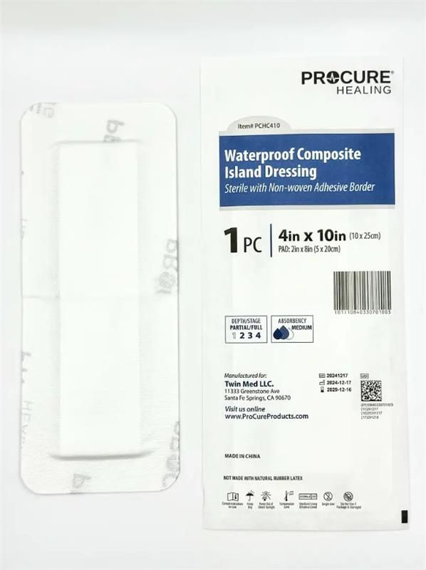 ProCure Waterproof Composite Island Dressing, Bordered - Several Sizes