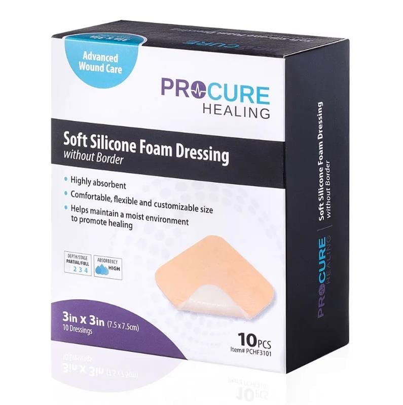 ProCure Soft Silicone Foam Dressing without Border - Several Sizes