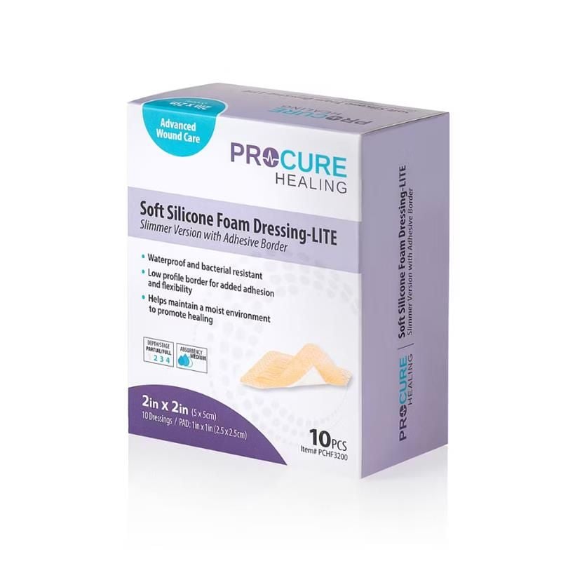 ProCure Soft Silicone Foam Dressing-LITE with Border - Several Sizes