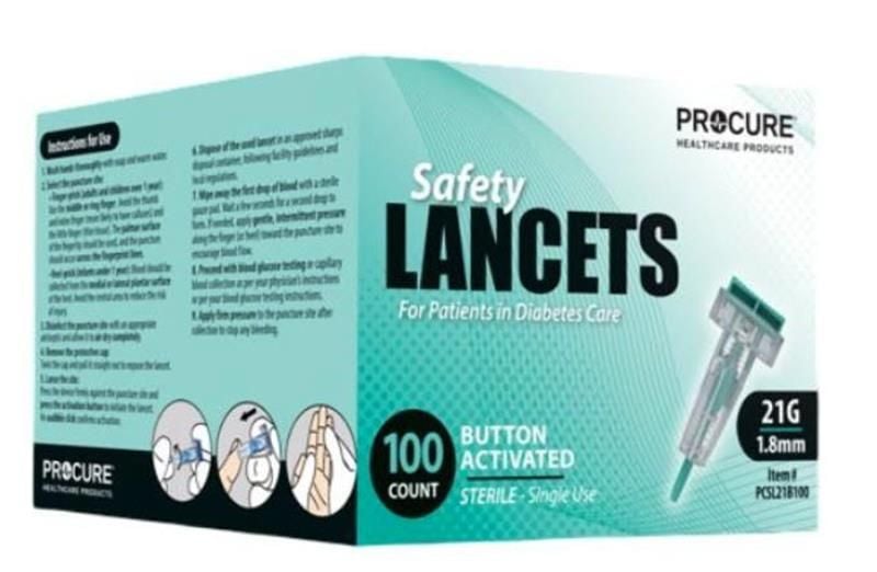 Procure Button-Activated Safety Lancets - Several Sizes