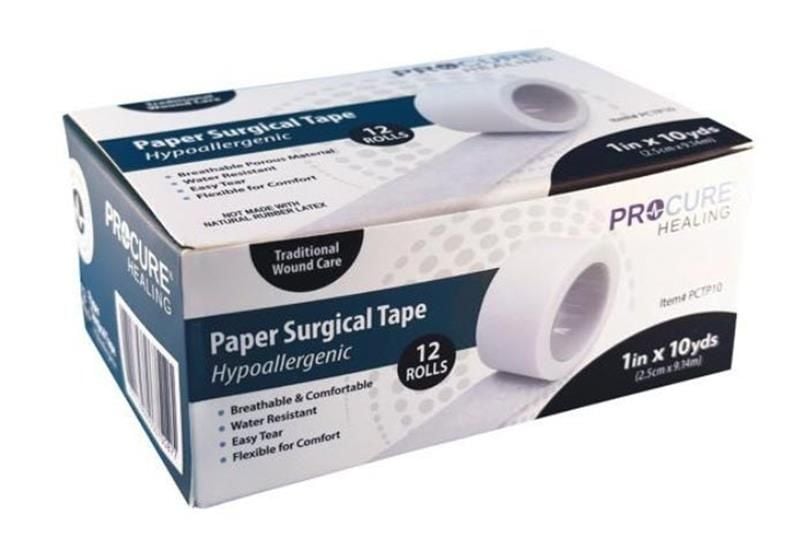 ProCure Paper Surgical Tape, Hypoallergenic - Several Sizes