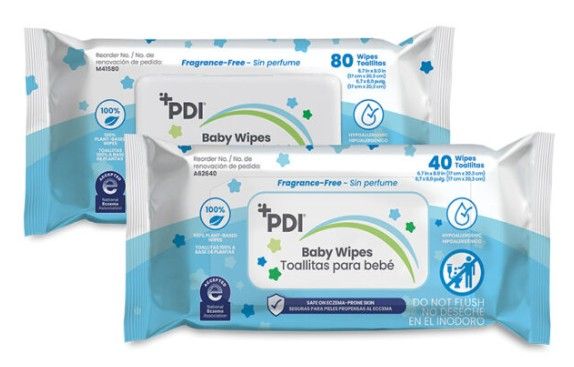 Baby wipes, packs of 40 and 80