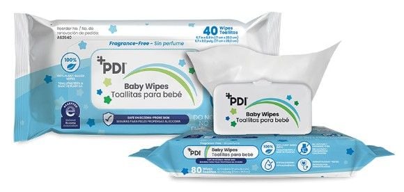 Closed and open packs of wipes
