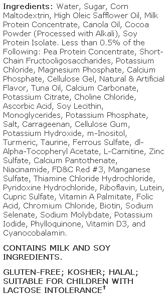 Pediasure Chocolate Shake Ingredients