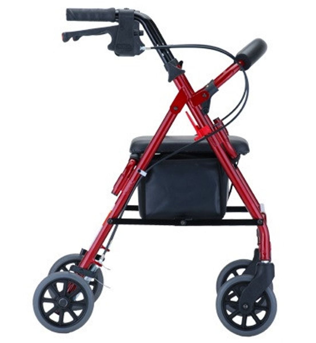 Sideview of Red GetGo Petite Rolling Walker