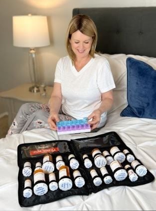 Pillbox medication bag in use.