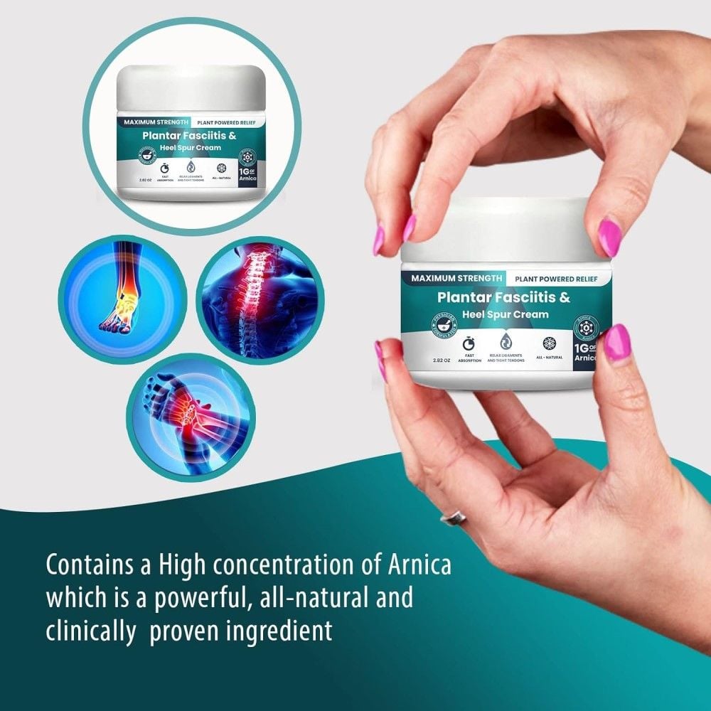 Plantar Fasciitis Cream contains a high concentration of arnica