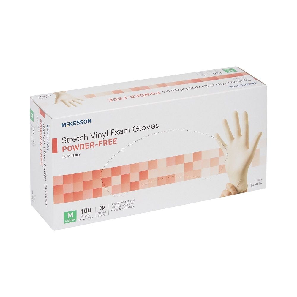 Stretch Vinyl Exam Gloves - Medium