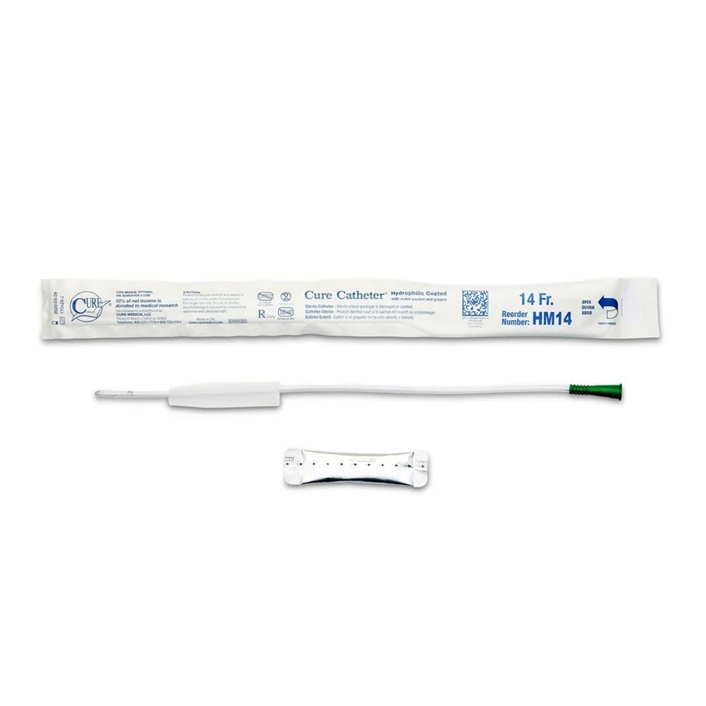 Image 1 of Hydrophilic Cure Catheter for Men, Straight and Coude Tip
