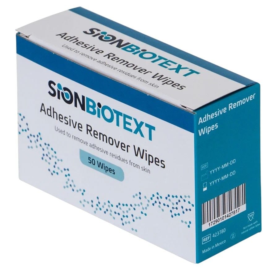 Box of 50 Sion Biotext Adhesive Remover Wipes
